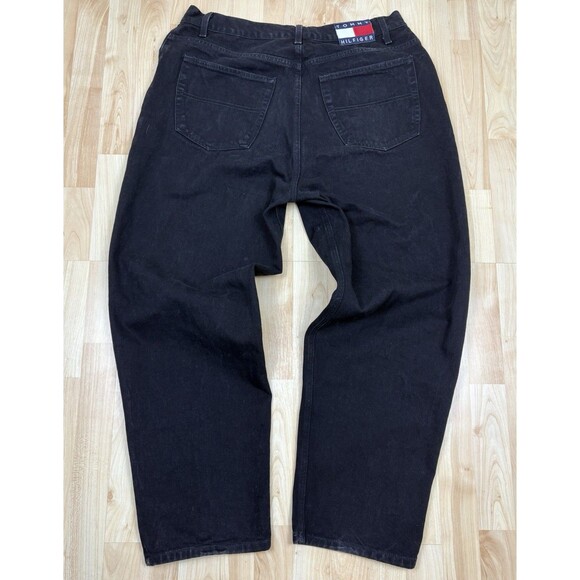 Vintage 90s Tommy Hilfiger Jeans / Black / Size 38 x 30 - Picture 5 of 7